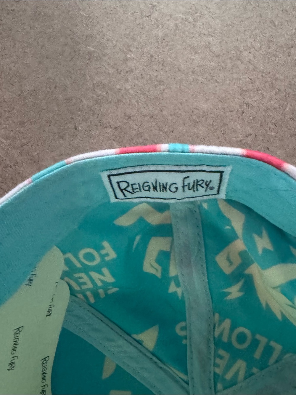 Reigning Fury Striped Pink & Teal Cap - Picture 2 of 5